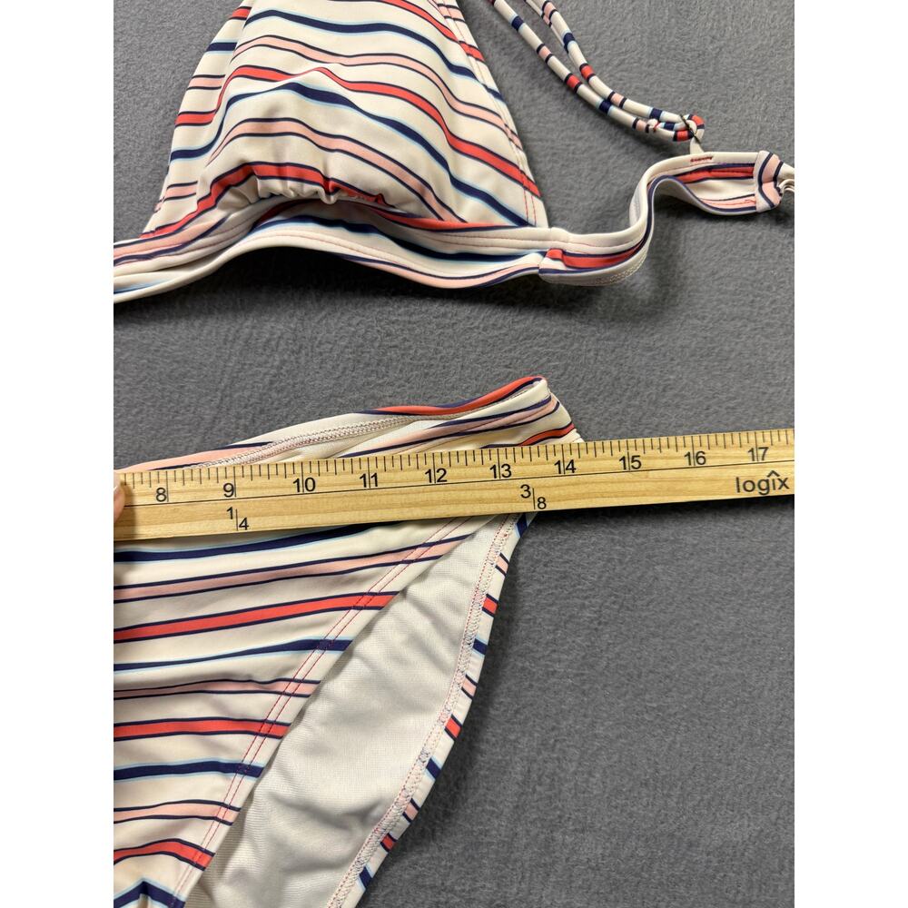 True Craft Bikini Two-Piece Striped Blue Red Size Medium Swimwear - Picture 5 of 8